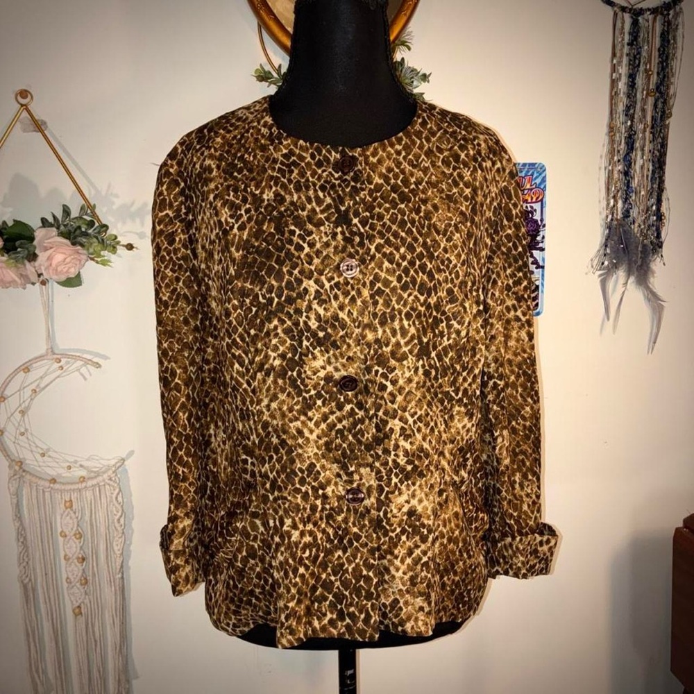 Studio I Brown Patterned Blouse